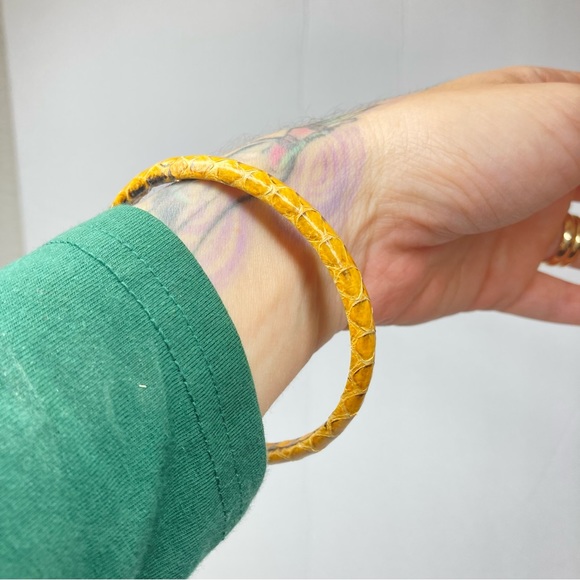 Snake style Bangle Brasalet yellow Mostard Animal Print - Picture 2 of 8